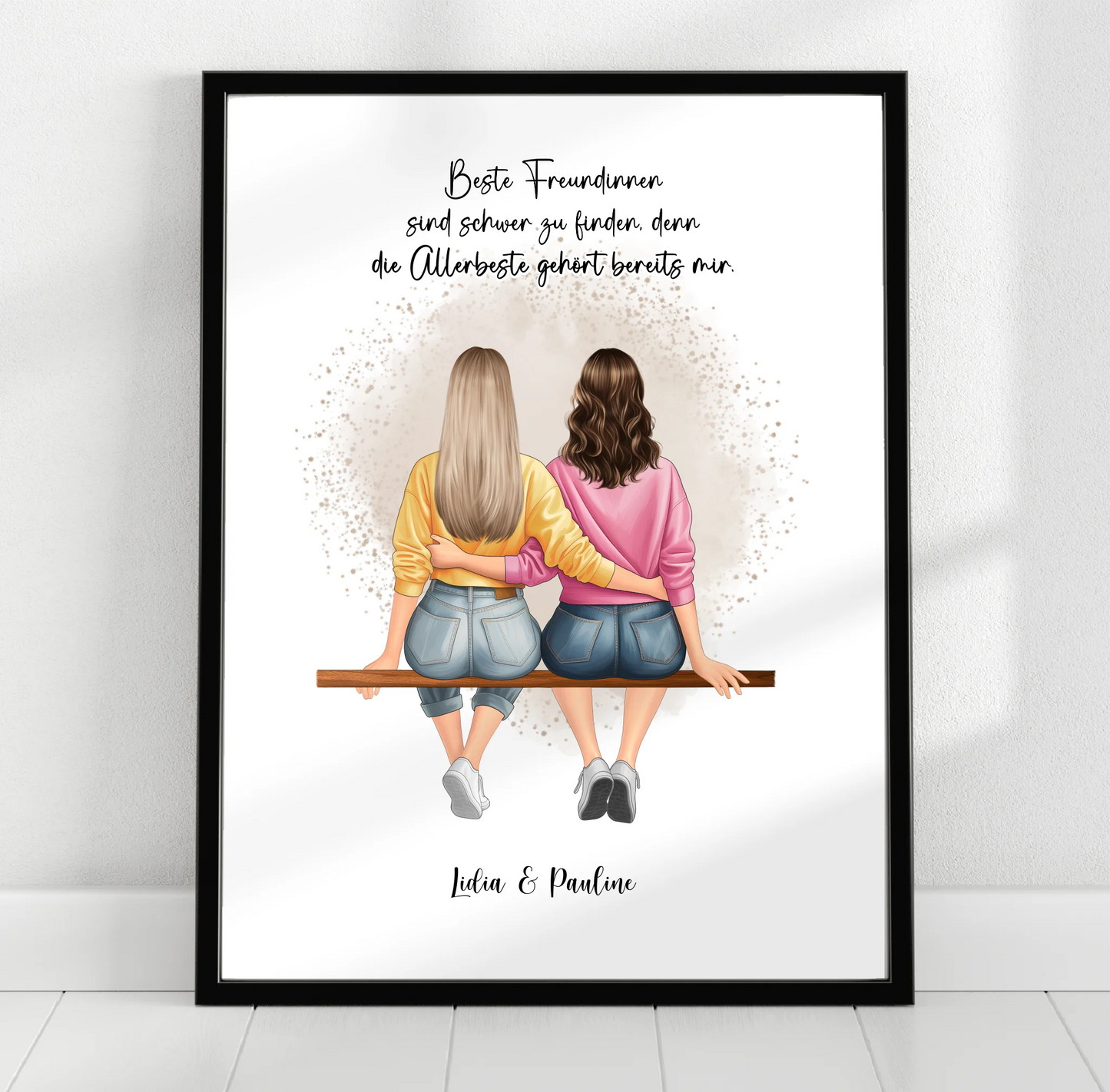 Freundinnen sitzend Poster