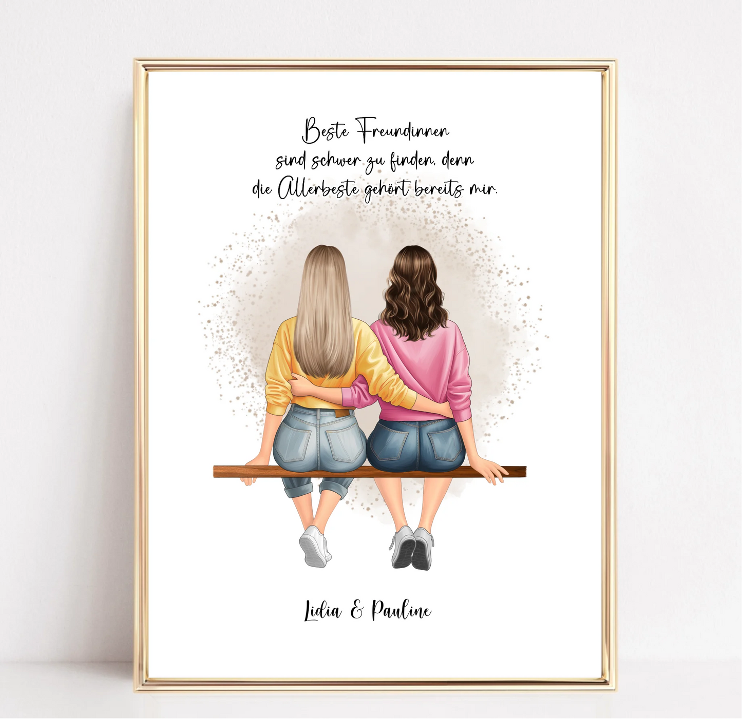 Freundinnen sitzend Poster