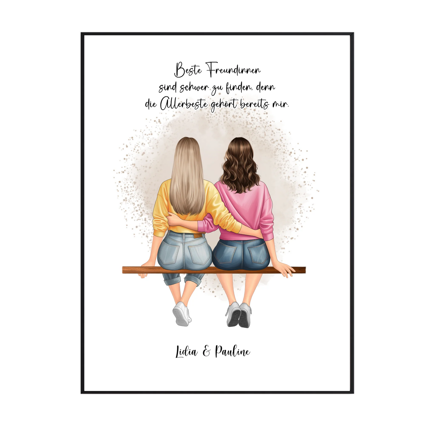 Freundinnen sitzend Poster