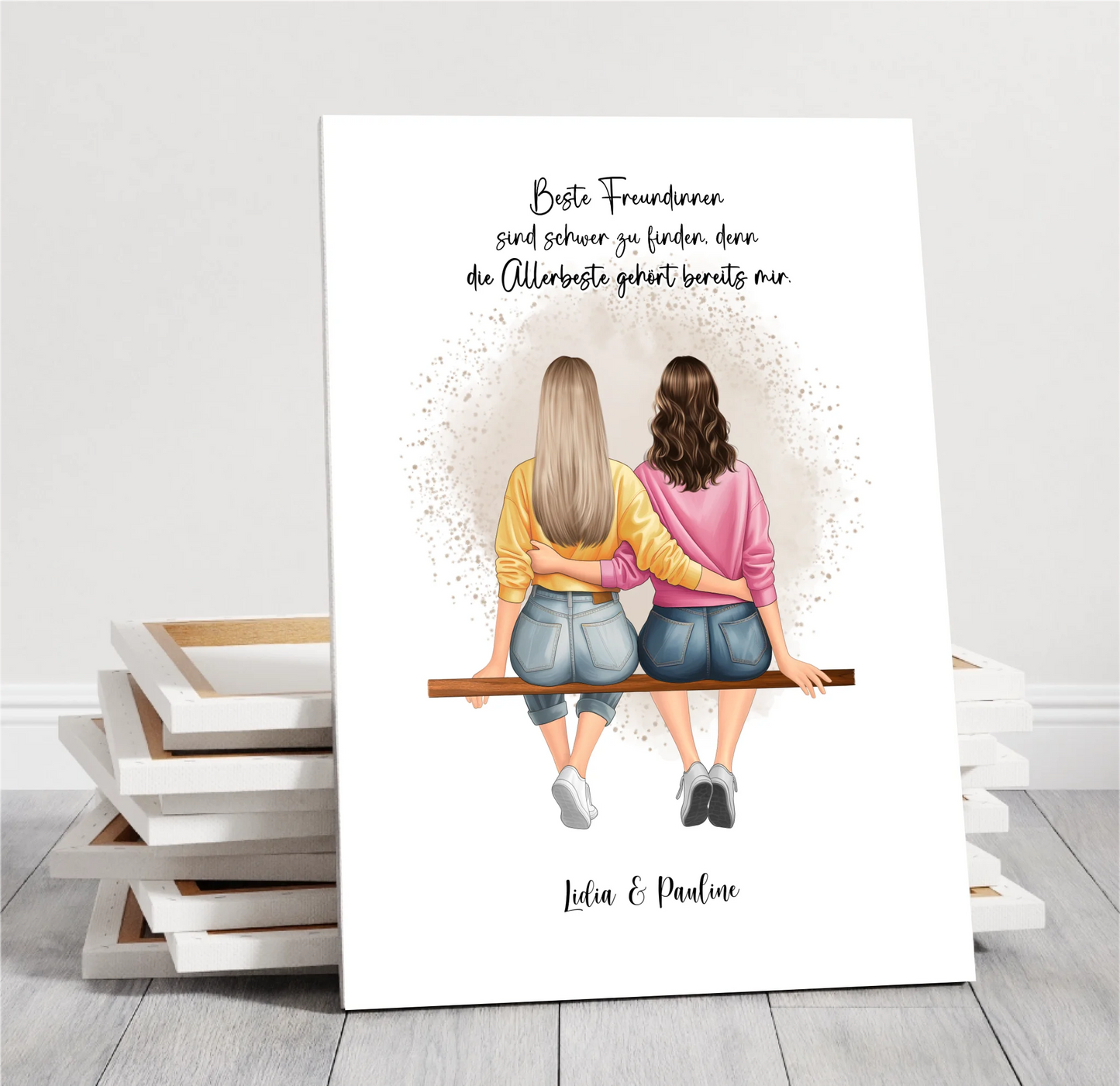 Freundinnen sitzend Poster