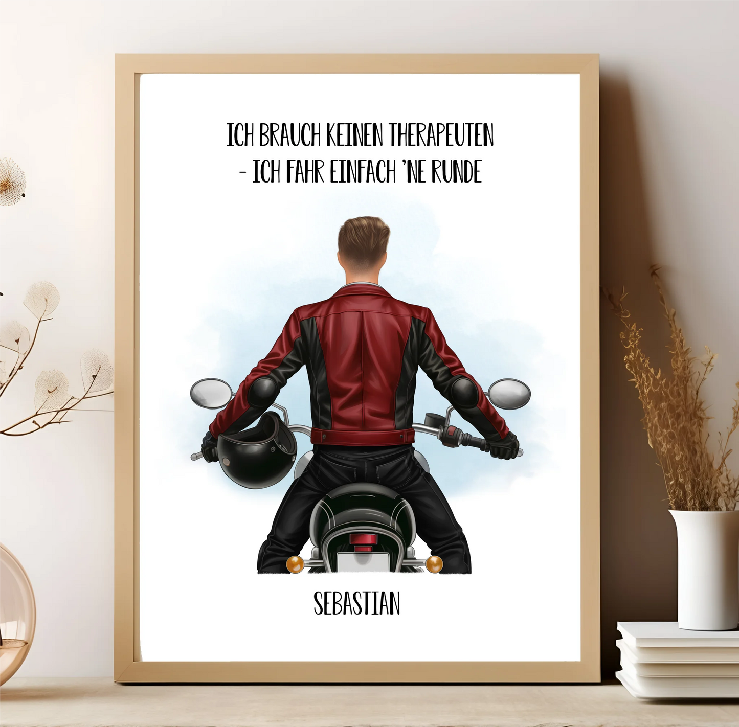 Motorradfahrer (Mann o. Frau) Poster