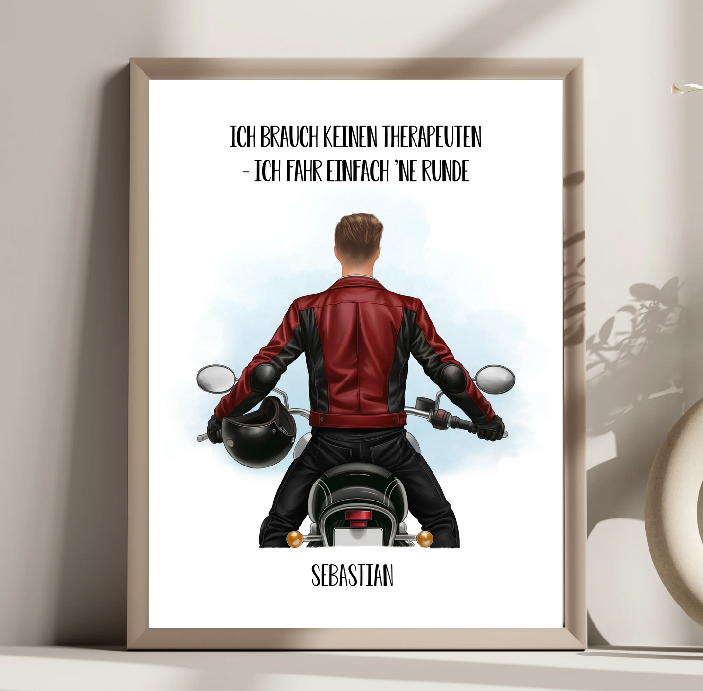 Motorradfahrer (Mann o. Frau) Poster