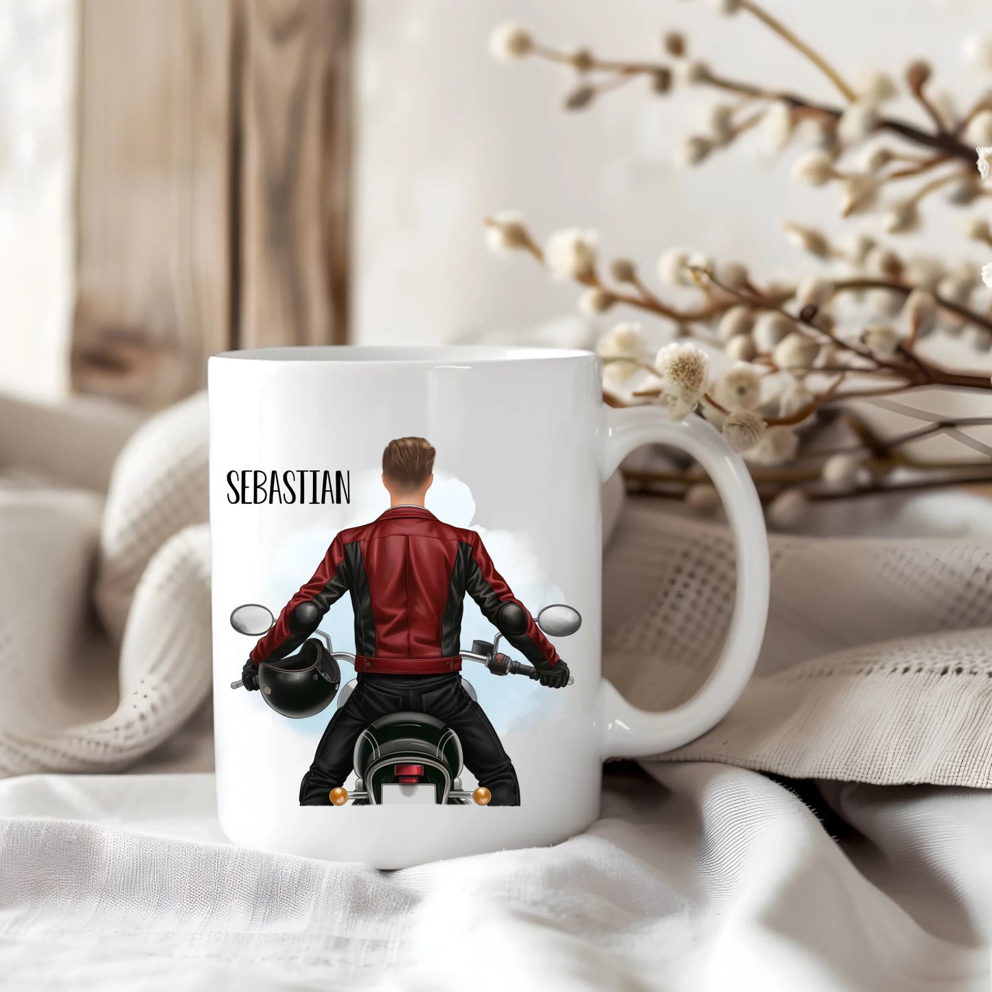 Motorradfahrer (Mann o. Frau) Tasse