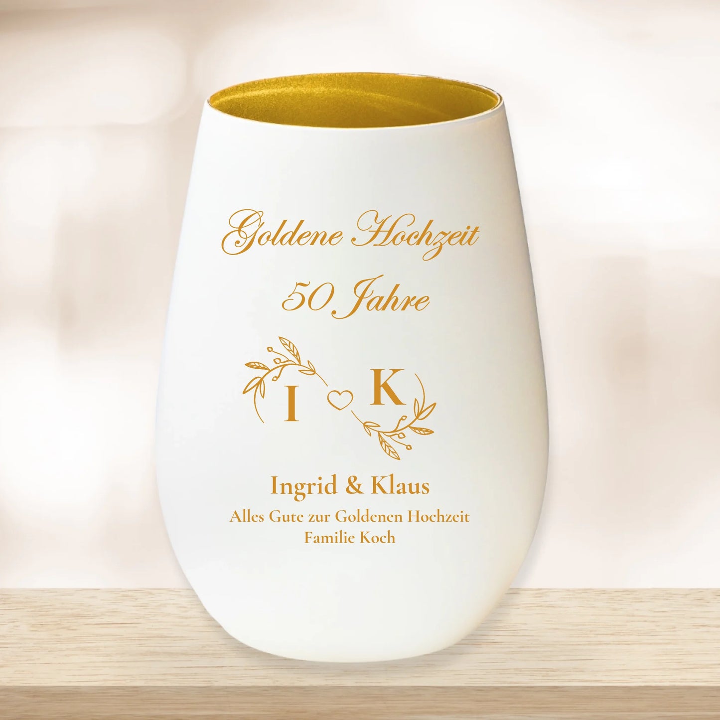 Windlicht - Goldene Hochzeit