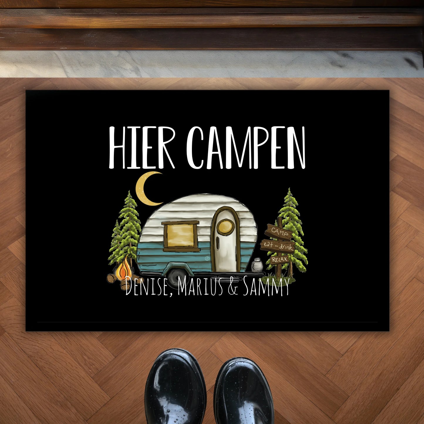 Personalisierte Camper Fußmatte mit Namen