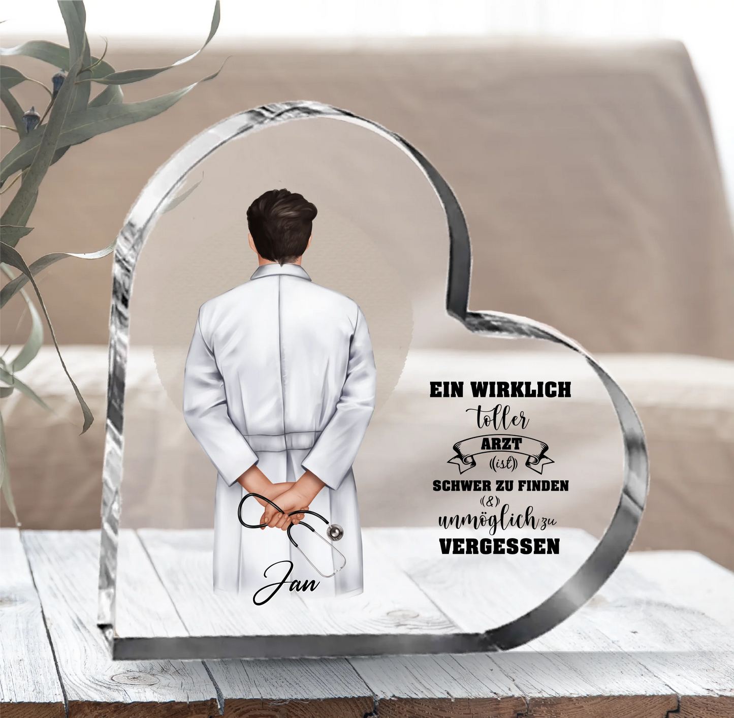 Arzt/ Ärztin Herz Glasaufsteller