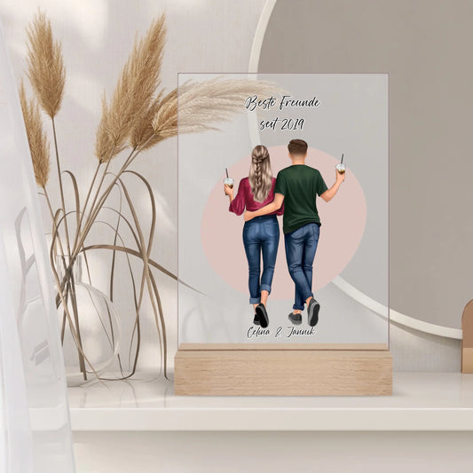 Beste Freundin & Bester Freund  Acrylschild