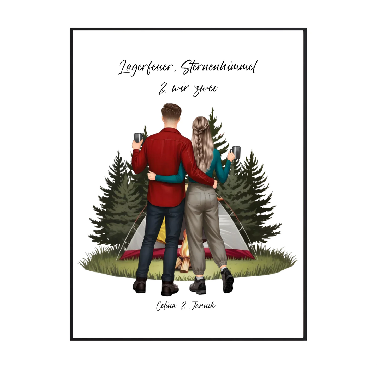Camping Paar Poster