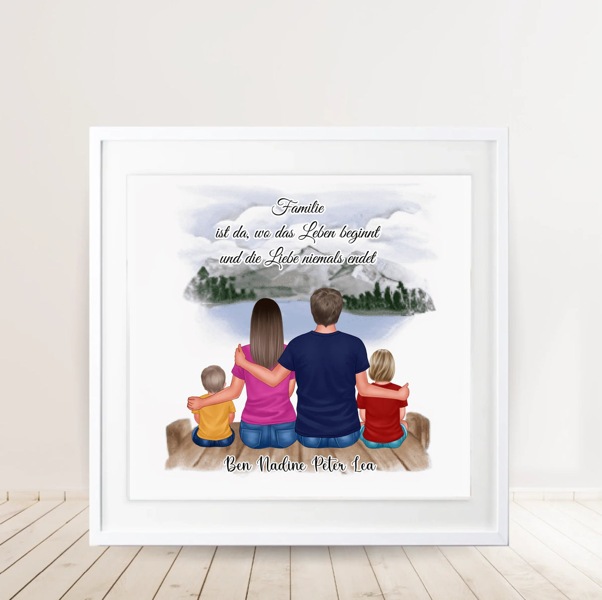Familien Poster Personalisiert 3-5 Personen + Haustier