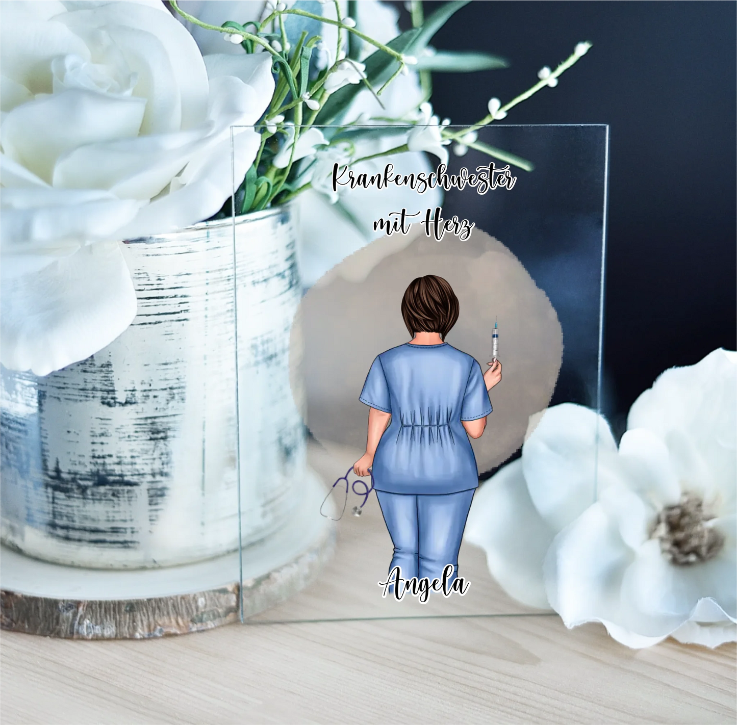 Curvy Krankenschwester Acrylschild