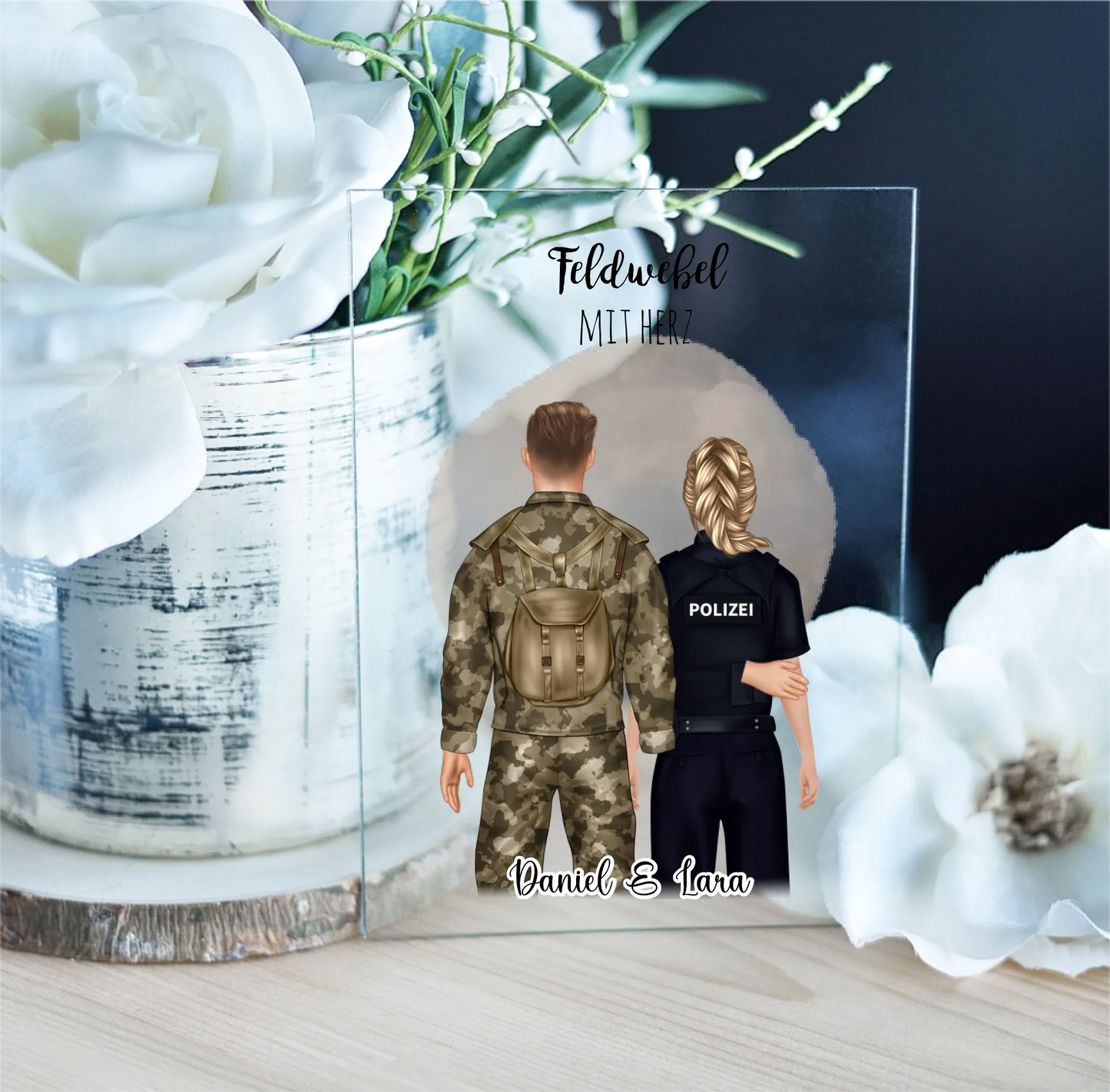 Soldat & Polizistin Acrylschild