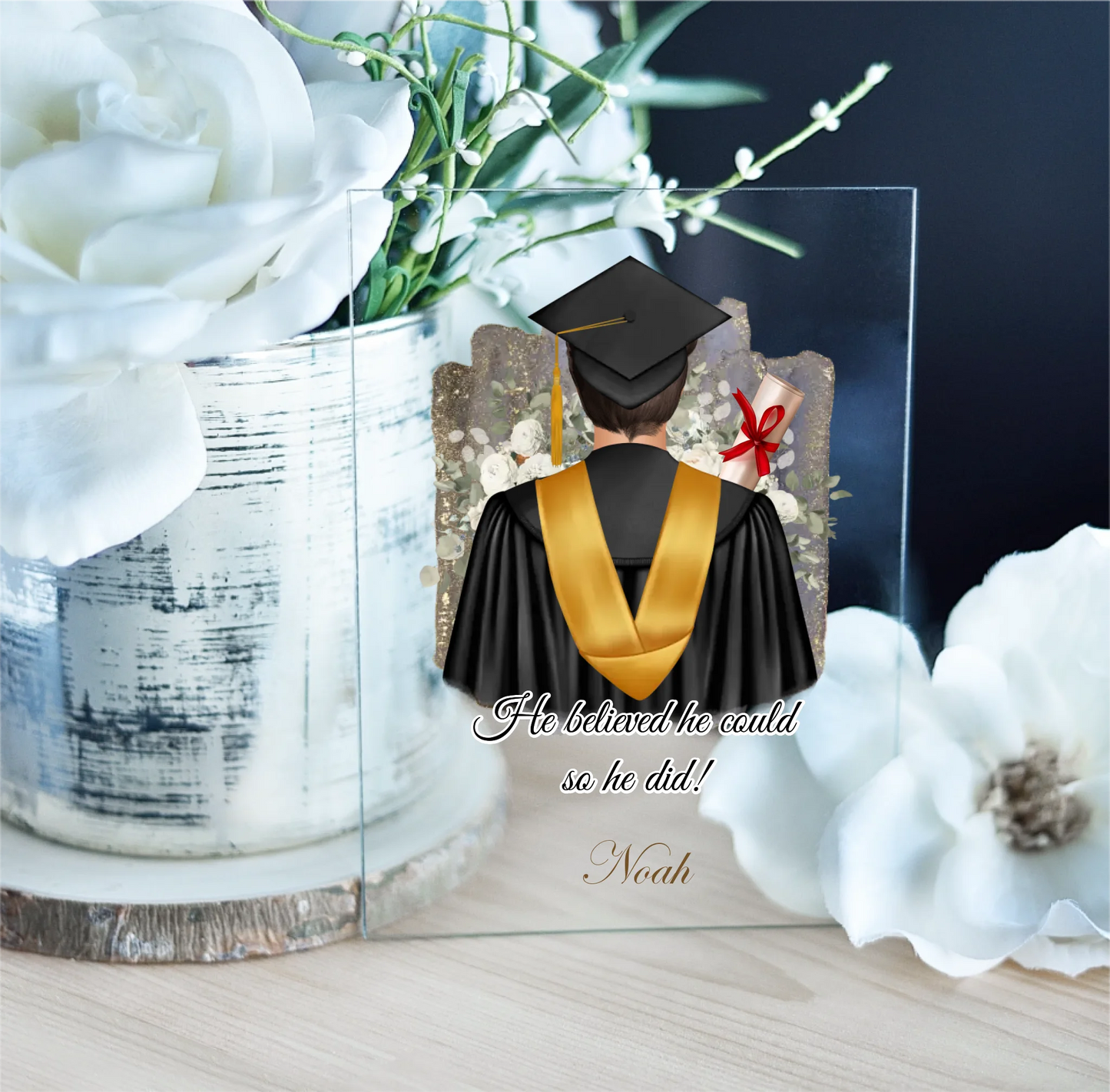 Abschluss Acrylschild (Mann & Frau)