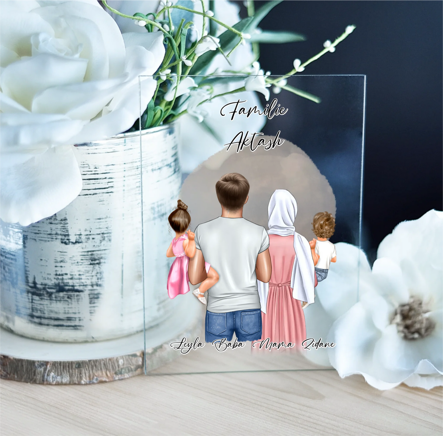 Familie mit 1-2 Kindern Acrylschild