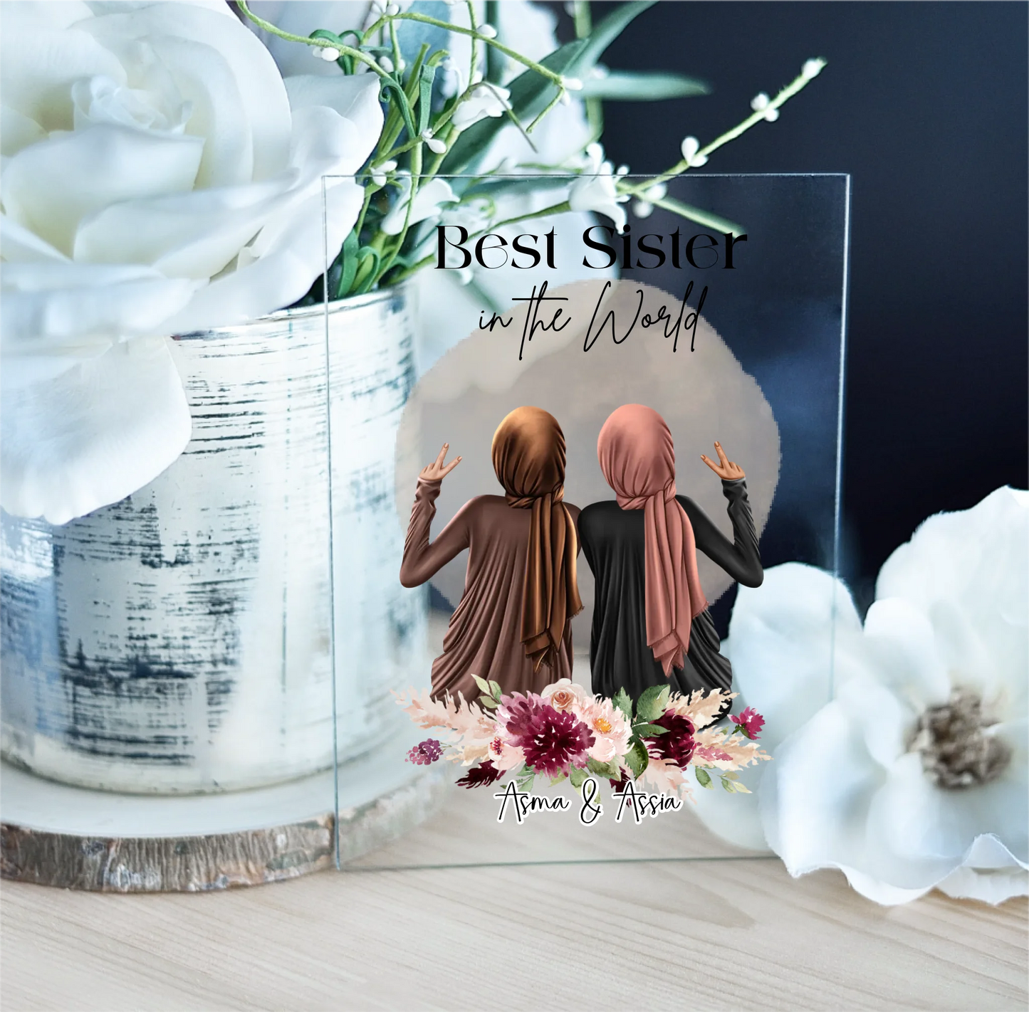 2-4 Muslim Freundinnen Acrylschild