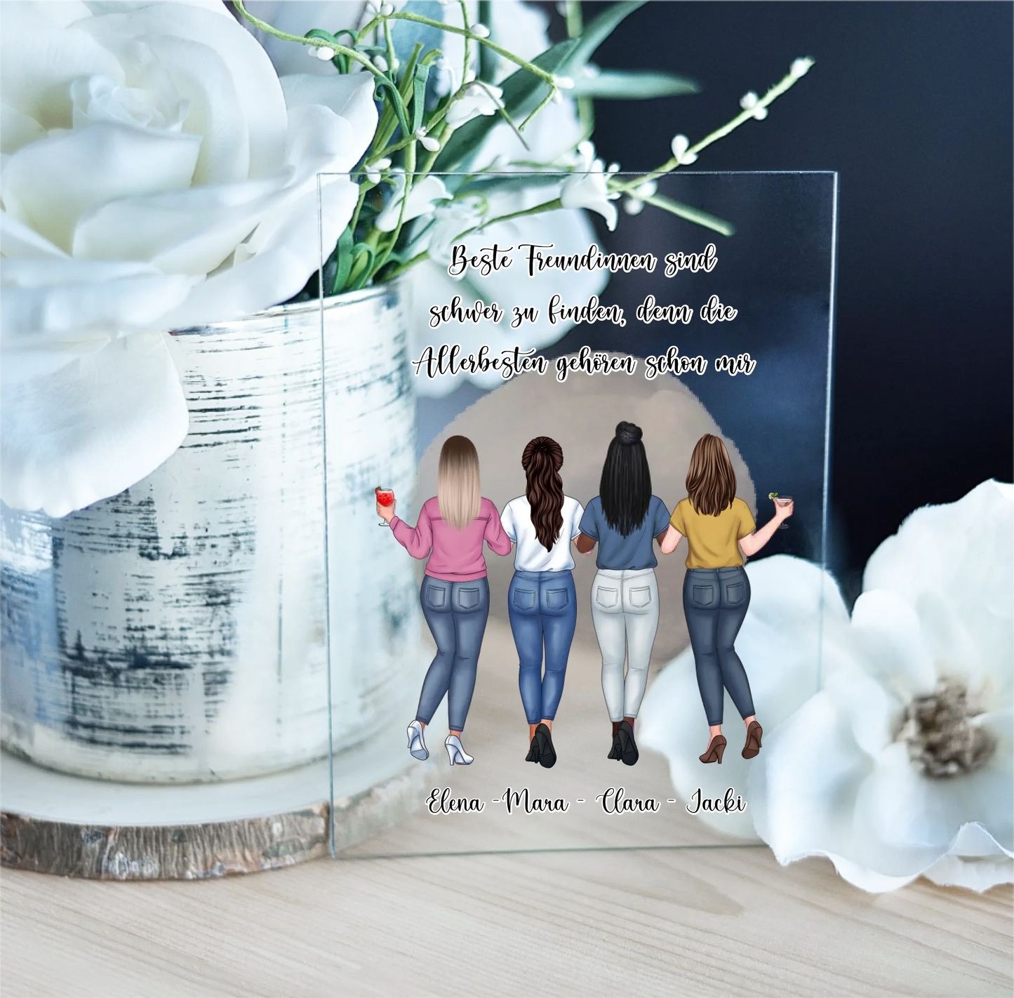 2-4 Freundinnen Acrylschild