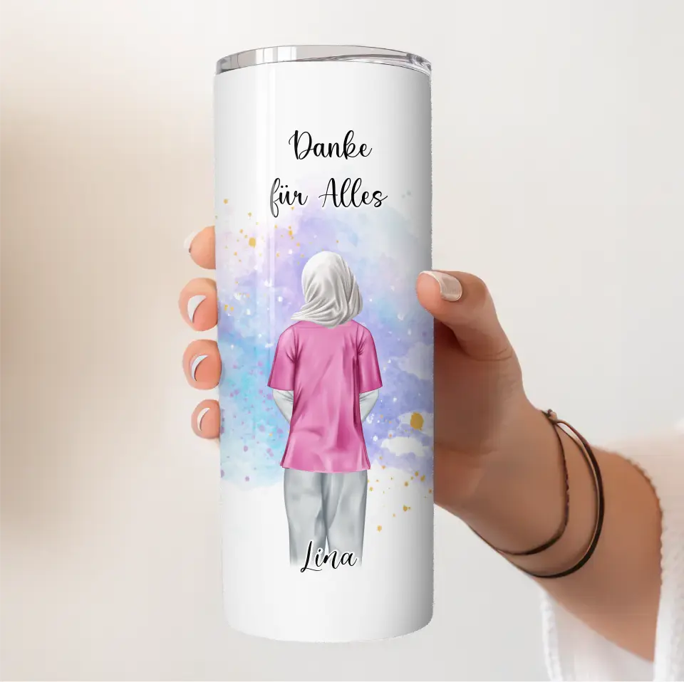 Krankenschwester mit Hijab o. Haare Tasse / Thermobecher