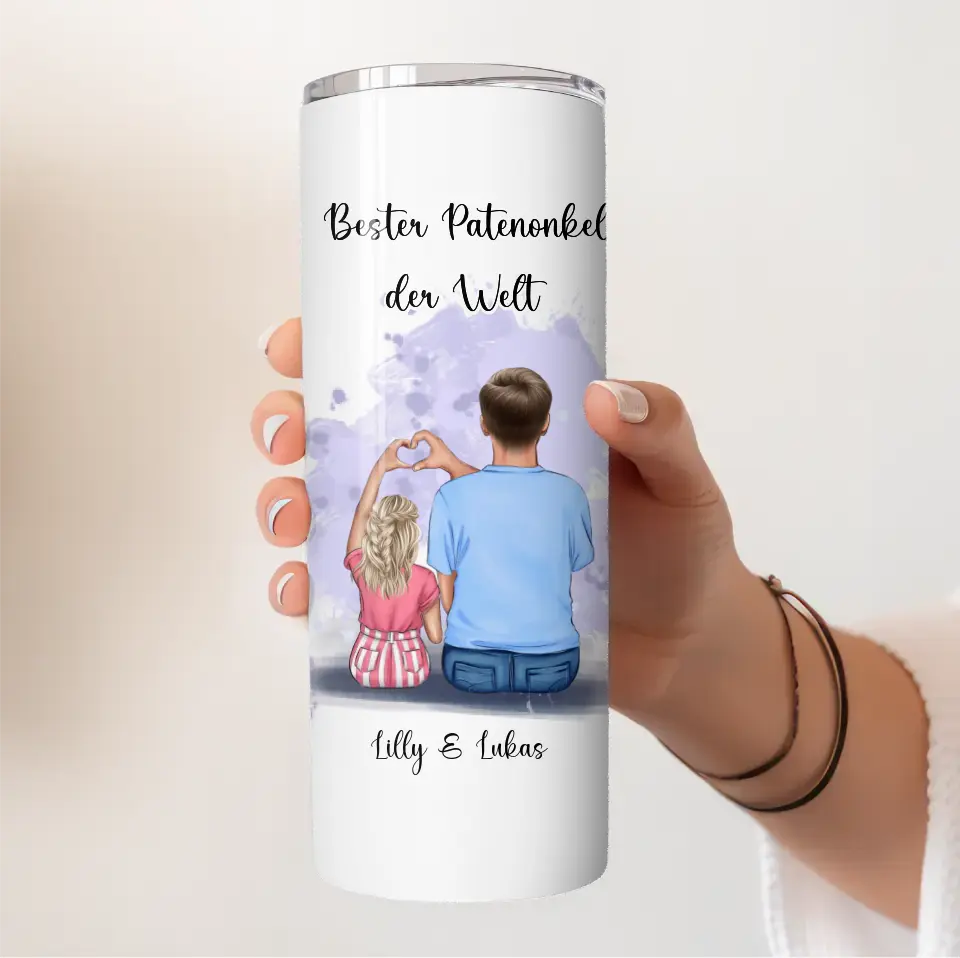 Patenonkel/ Patentante mit Kind Tasse / Thermobecher