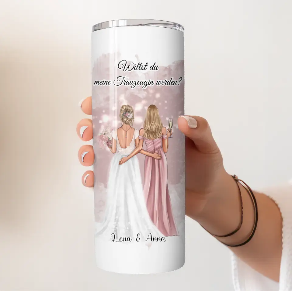 Braut & Trauzeugin Tasse / Thermobecher