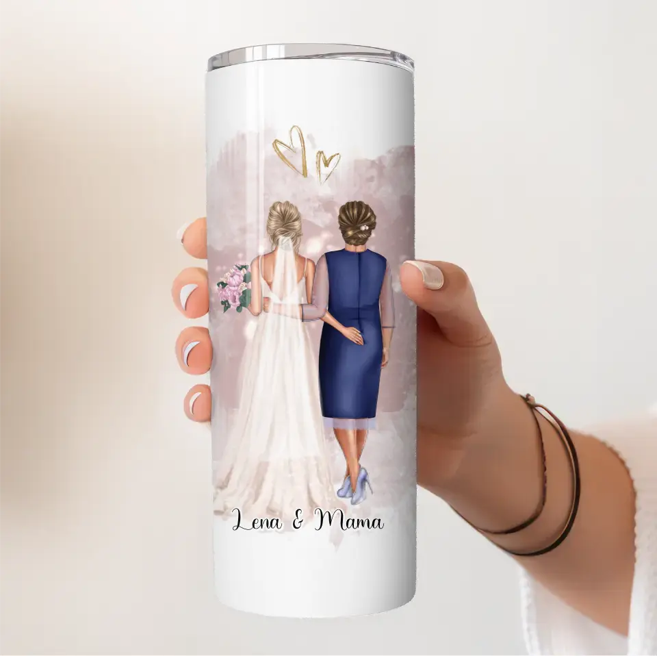 Braut & Mutter Tasse / Thermobecher Personalisiert