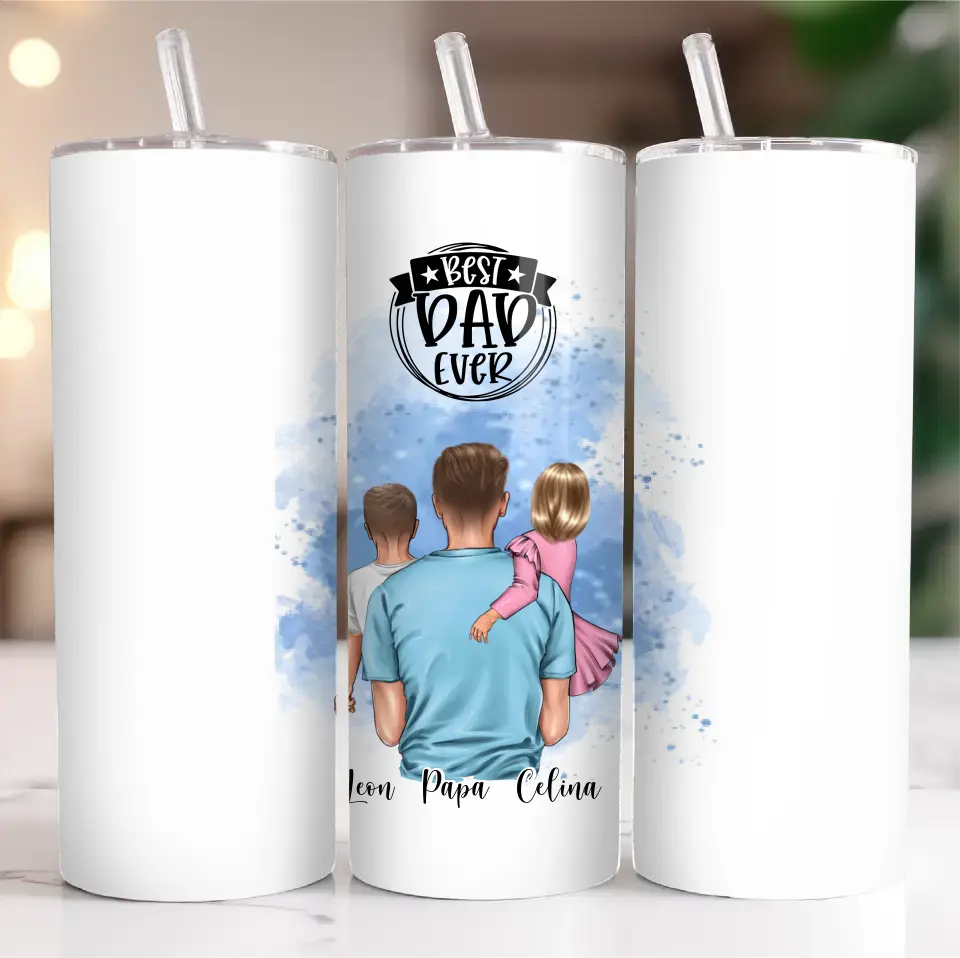 Papa & 1-2 Kinder Tasse / Thermobecher