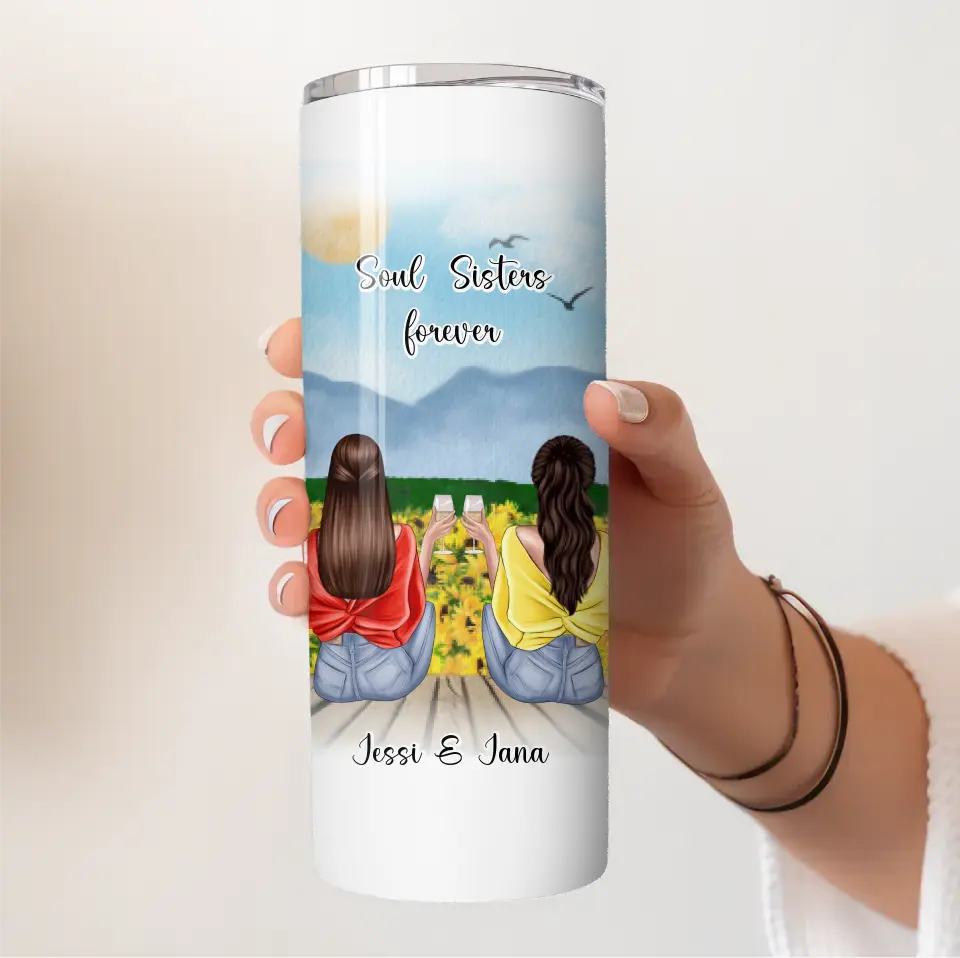 Personalisierte 2-3 Freundinnen Tasse / Thermobecher