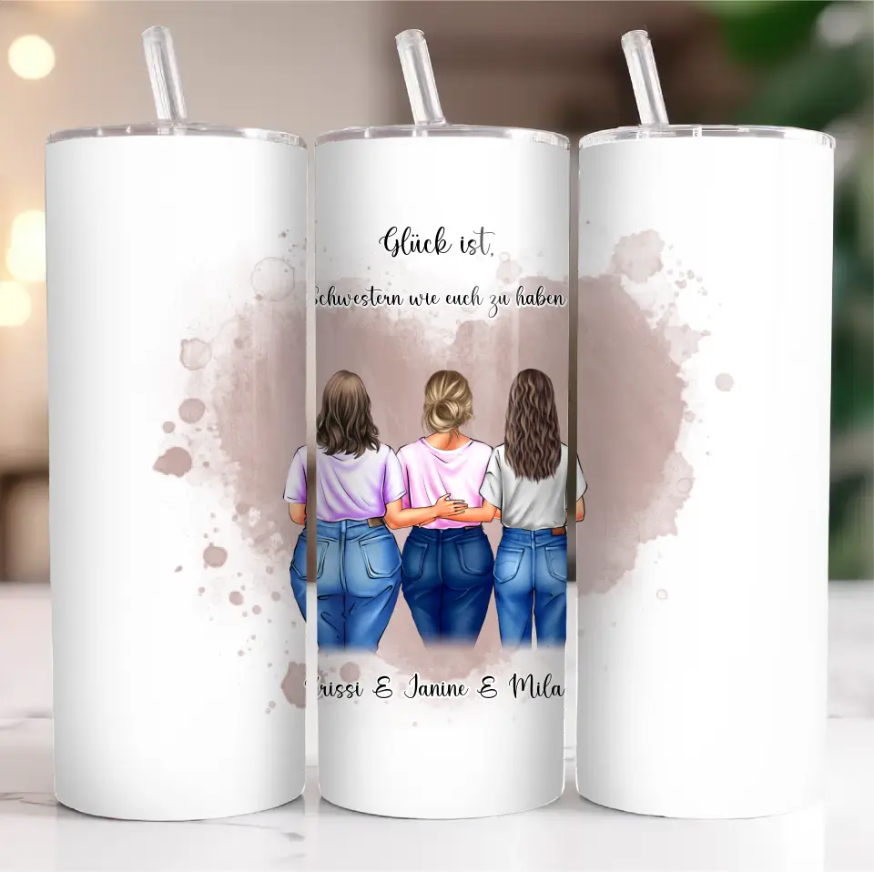 Freundin Tasse / Thermobecher Geschenk, 2-3 Freundinnen