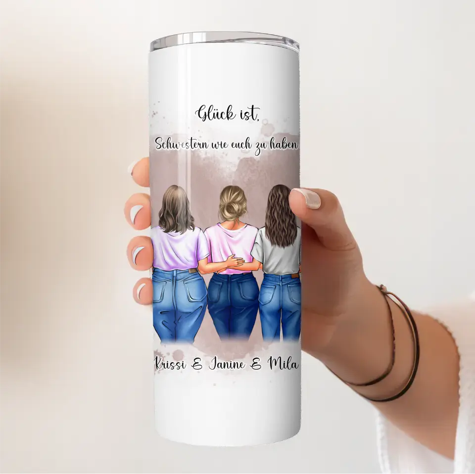 Freundin Tasse / Thermobecher Geschenk, 2-3 Freundinnen