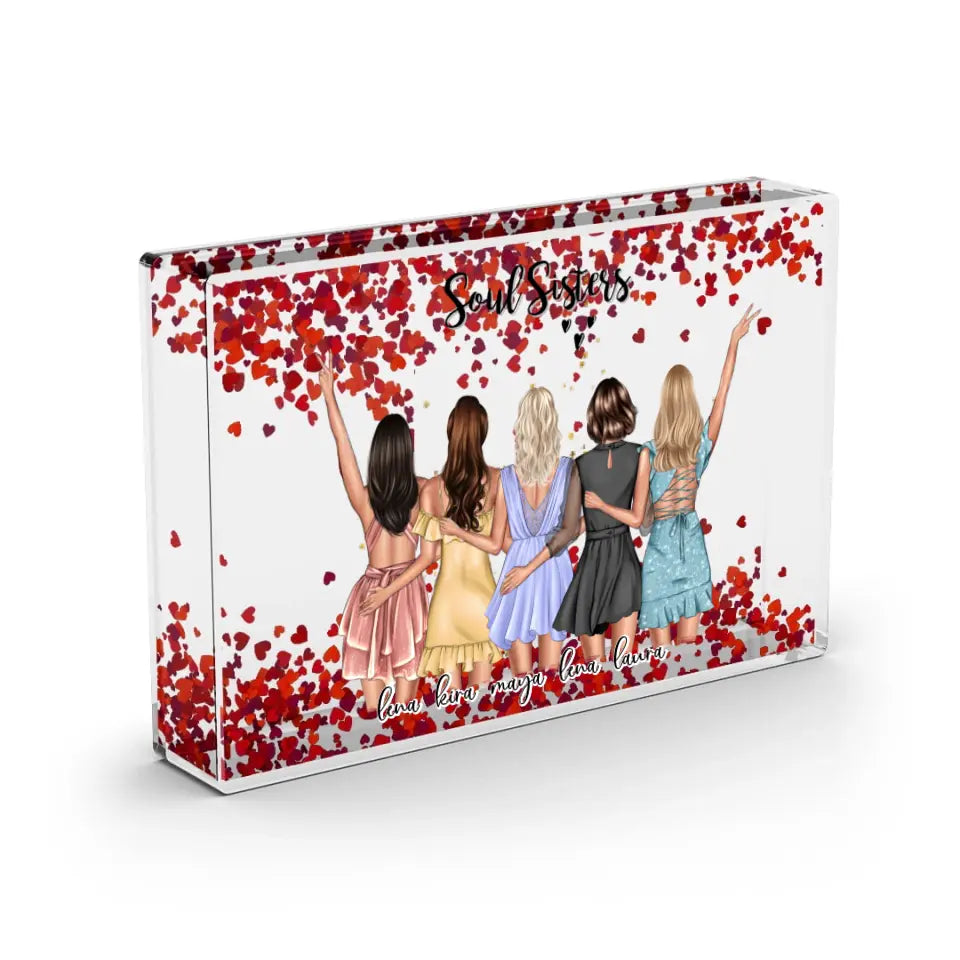 5-6 Freundinnen - Schneekugel Herz Pailletten