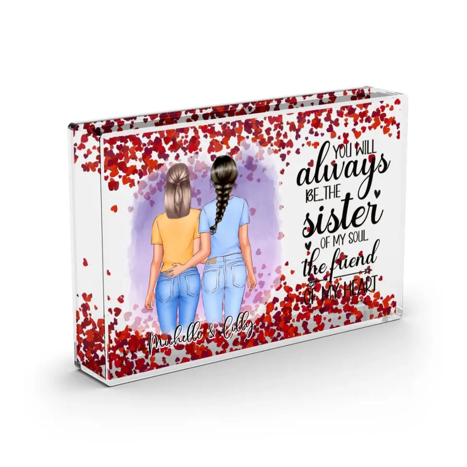 2-3 Freundinnen - Schneekugel Herz Pailletten