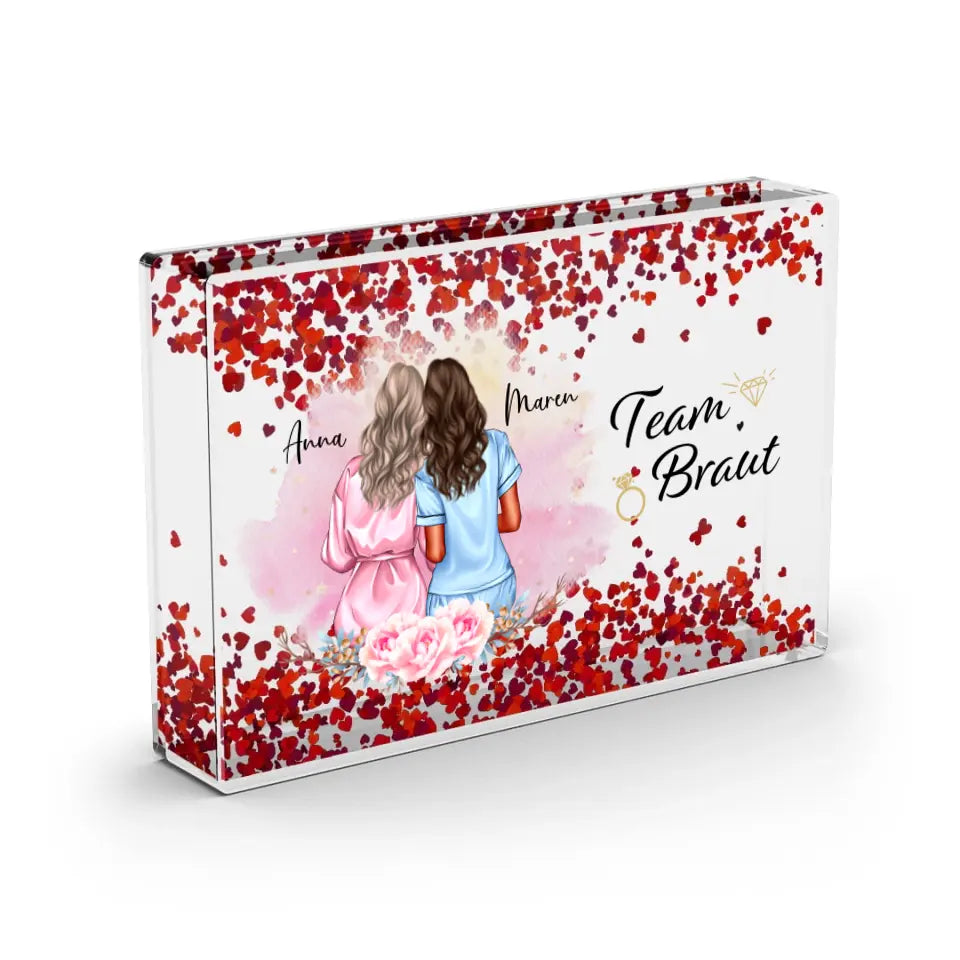 Bride to be - Schneekugel Herz Pailletten