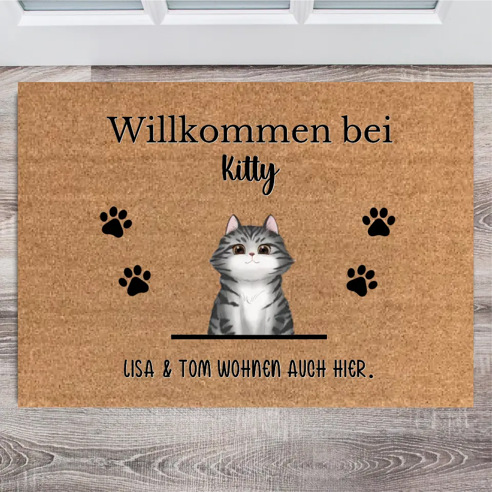 Personalisierte Fußmatte 1-5 Hunde & Katzen