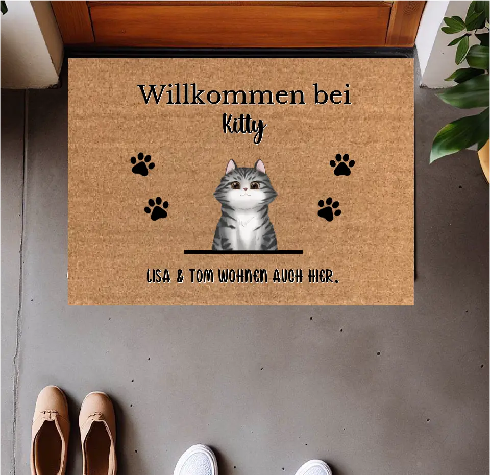 Personalisierte Fußmatte 1-5 Hunde & Katzen