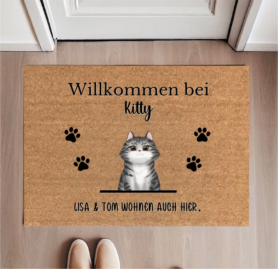 Personalisierte Fußmatte 1-5 Hunde & Katzen