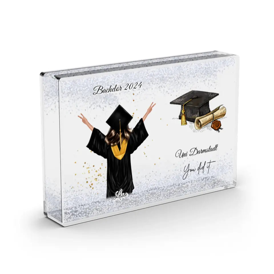 Abschluss (Frau & Mann) - Schneekugel Schnee