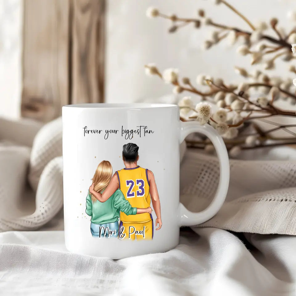 Basketball Paar Personalisiert Tasse / Thermobecher