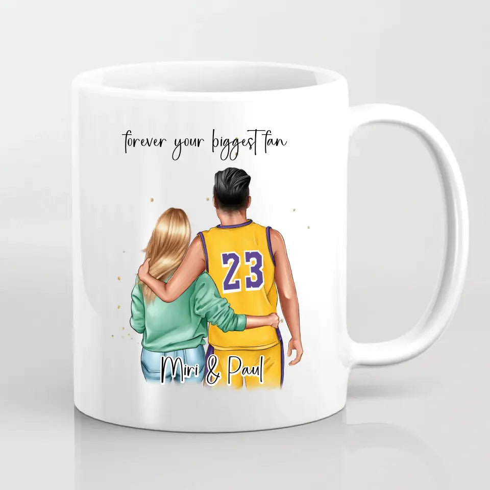 Basketball Paar Personalisiert Tasse / Thermobecher