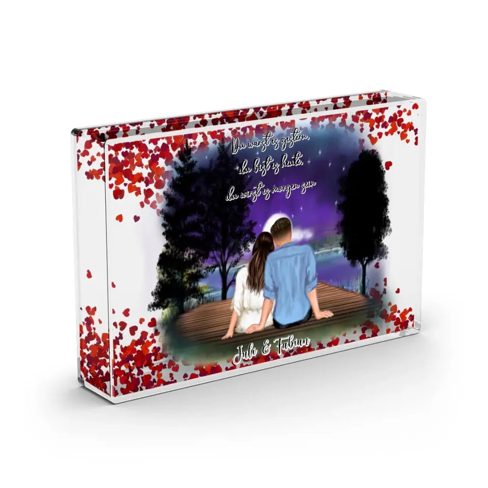 Paar - Schneekugel Herz Pailletten