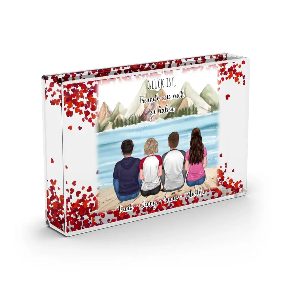 4 Freunde - Schneekugel Herz Pailletten