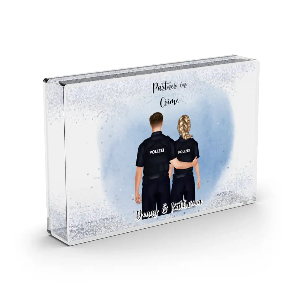 Polizist & Polizistin - Schneekugel Schnee