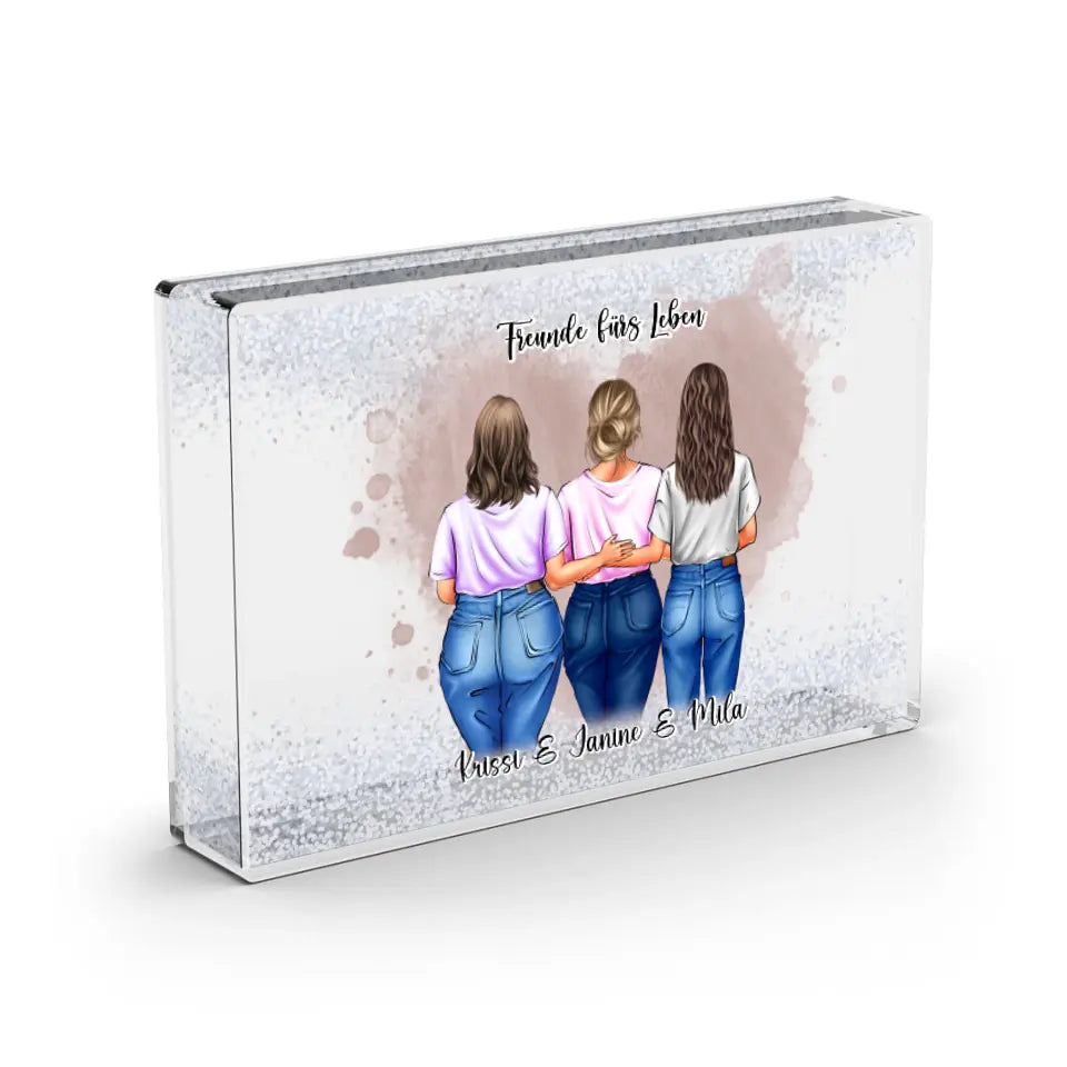 2-3 Freundinnen Curvy/Skinny - Schneekugel Schnee