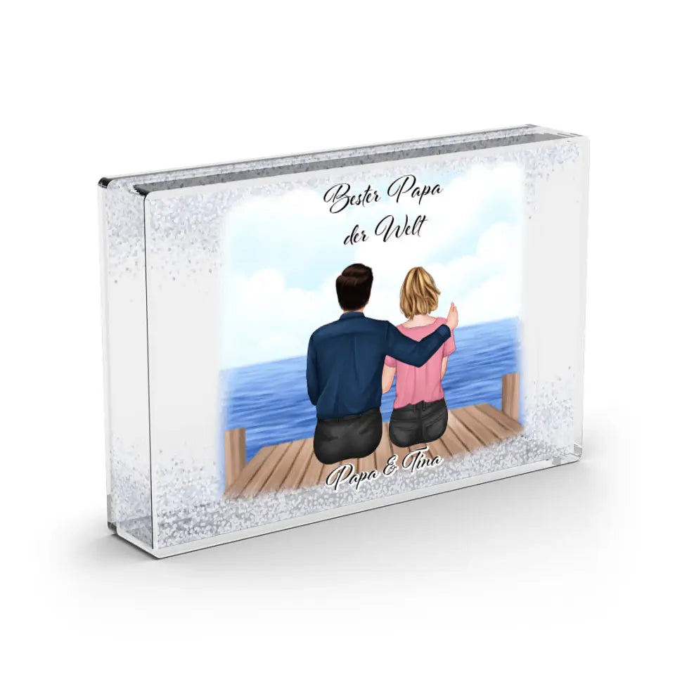 Papa & Tochter - Schneekugel Schnee