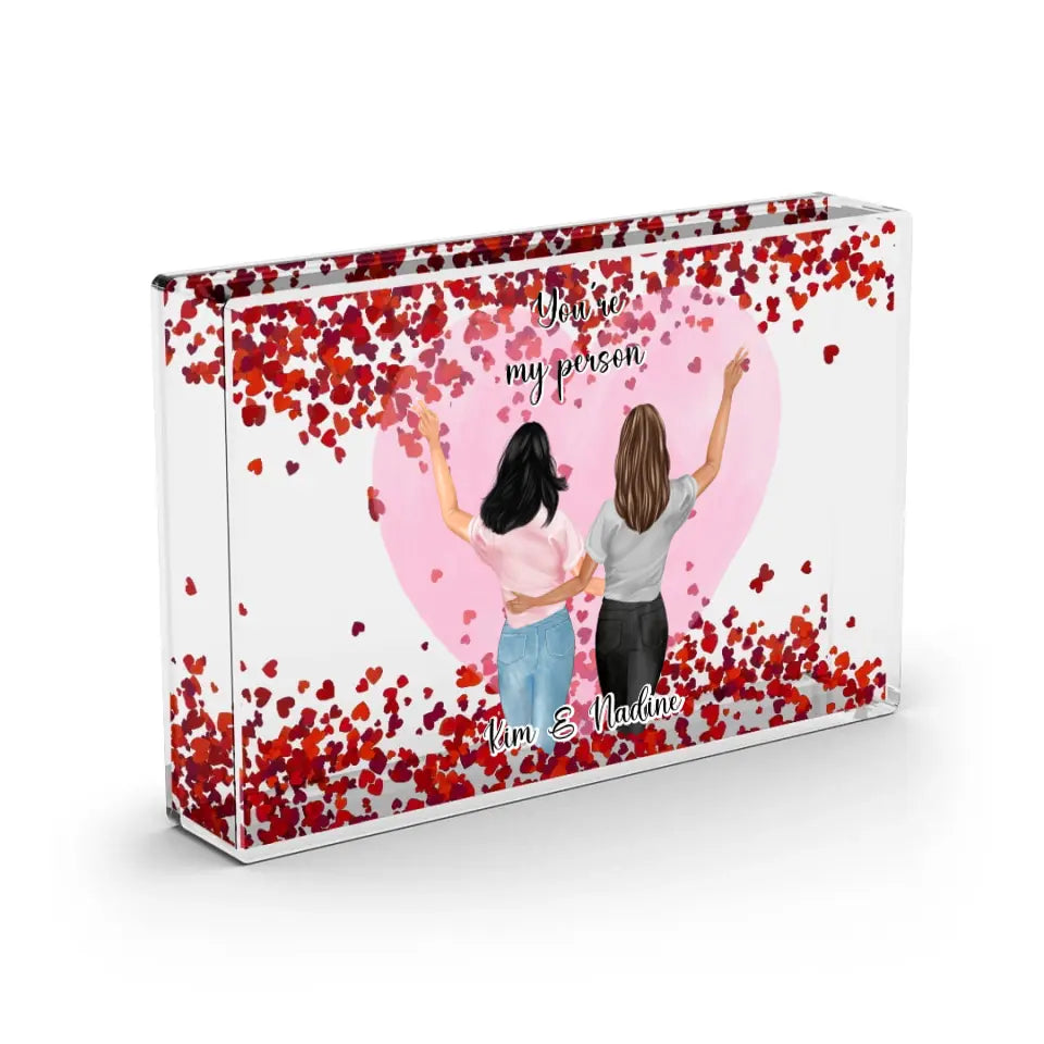 2-4 Freundinnen - Schneekugel Herz Pailletten