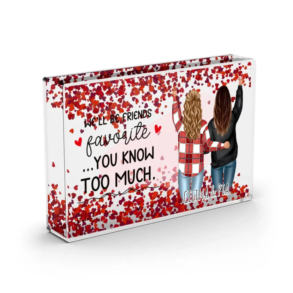 Beste Freundin - Schneekugel Herz Pailletten