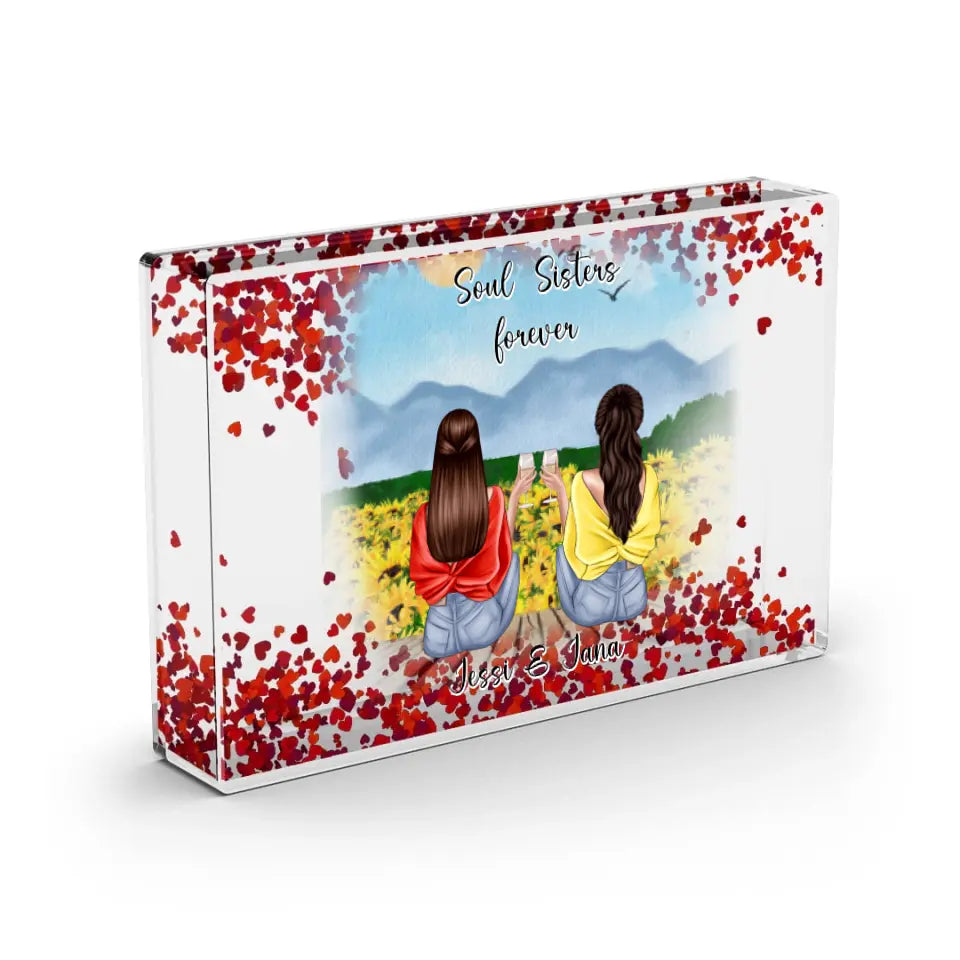 2-3 Freundinnen - Schneekugel Herz Pailletten