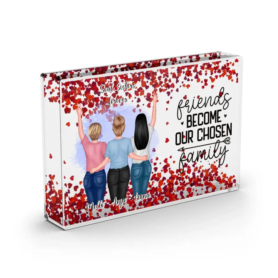 2-4 Freundinnen - Schneekugel Herz Pailletten