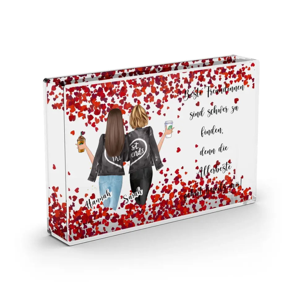 Beste Freundin - Schneekugel Herz Pailletten