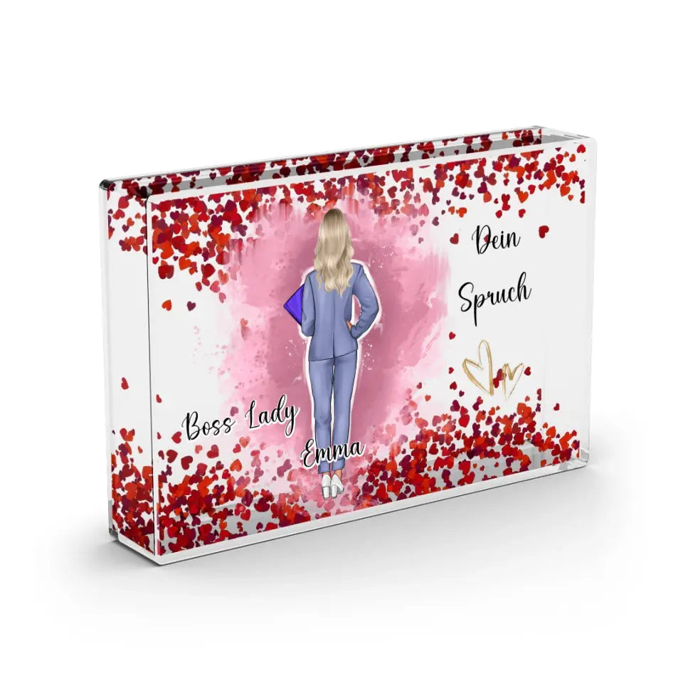 2-4 Boss Ladys - Schneekugel Herz Pailletten