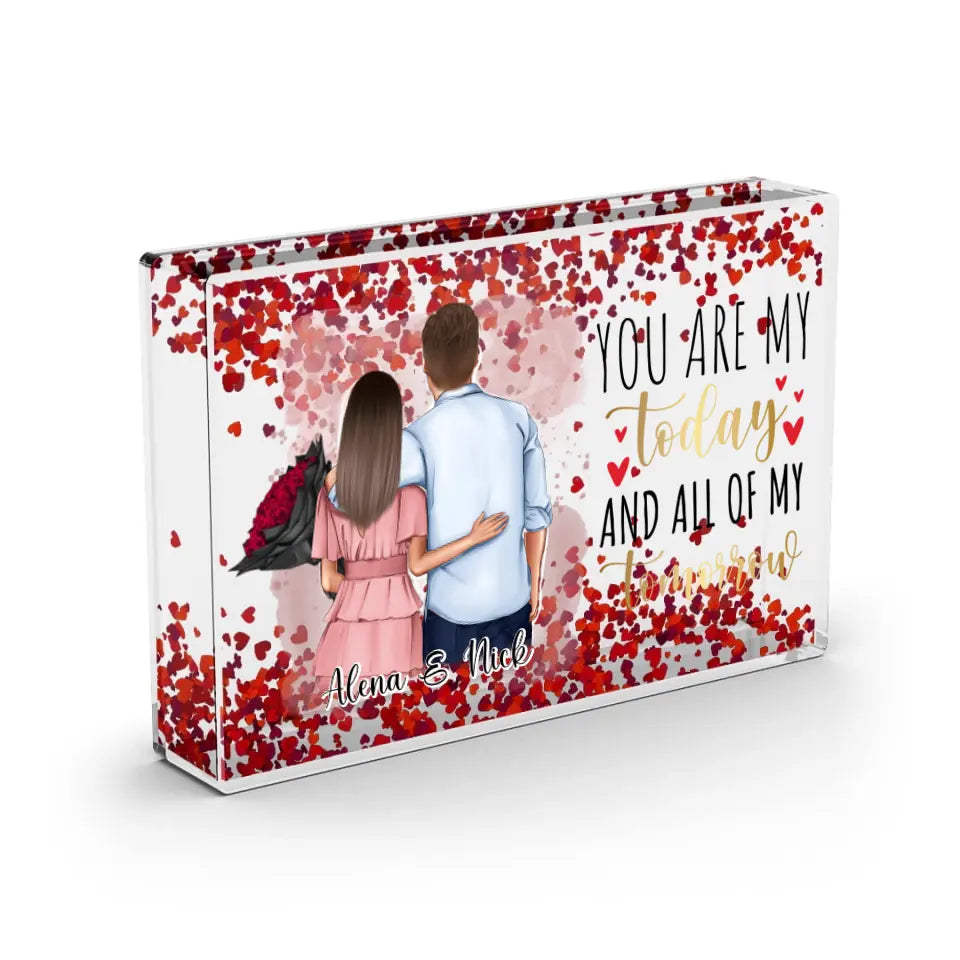 Paar - Schneekugel Herz Pailletten