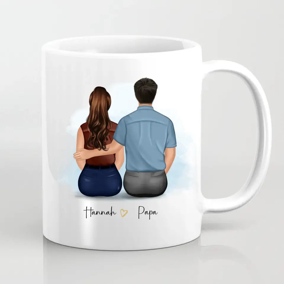 Vater & 1-2 Töchter Tasse / Thermobecher