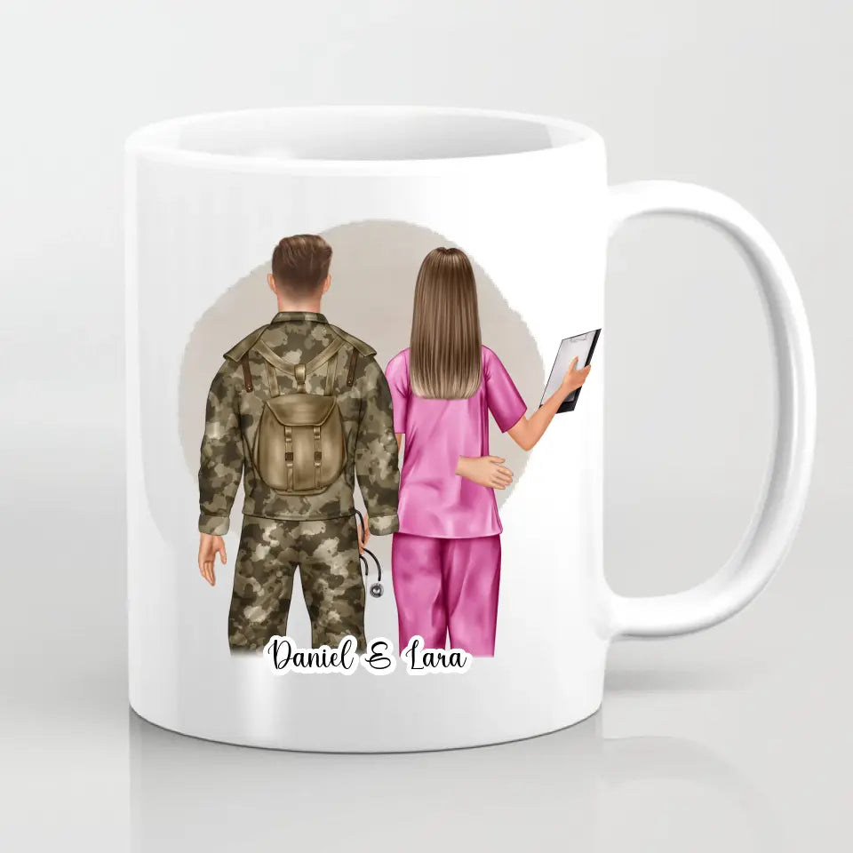 Soldat/in & Krankenschwester Tasse / Thermobecher